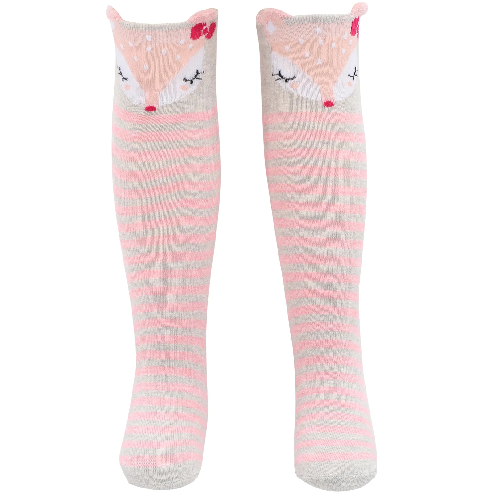 

1Pair Kids Animal Print Knee High Socks Soft Cotton Warm Long Socks for Girls Elastic Non-Slip School Party Outdoor Winter Fall