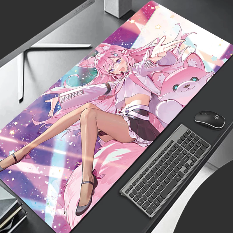 Gaming Mouse Pad Large Gamer Hololive Hakui Koyori Keyboard Desk Mouse Mat Carpet Rubber Tapis Souris Gaming Notbook Pc Mousepad