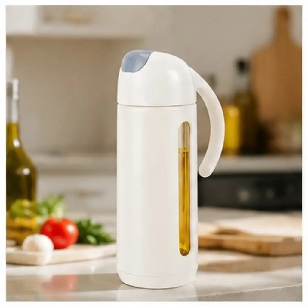 Olive Oil Dispenser Auto Flip Glass Bottle Borosilicate Non Drip Leak Proof Rotatable Cap One Handed Pouring Dust Insect