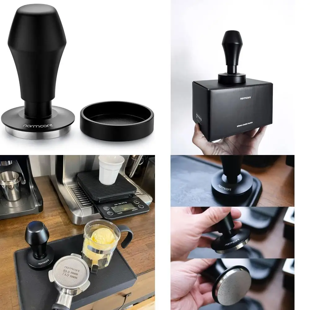 

Spring-Loaded Espresso Tamper for Baristas - 53.3mm Coffee Tamper with 15lb, 25lb, and 30lb Spring Options