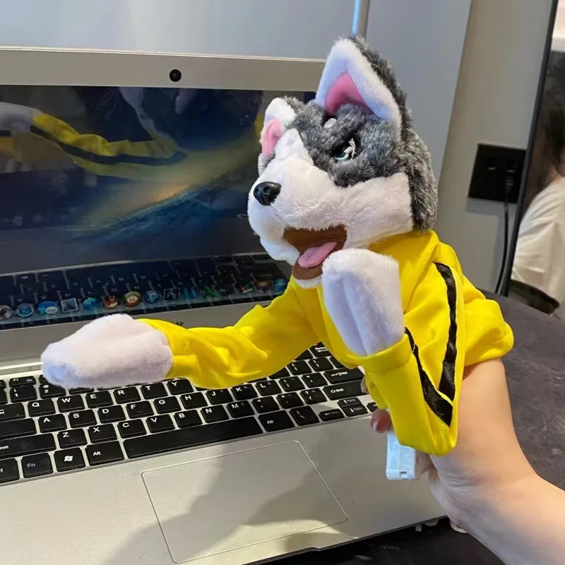 Neue Husky Interaktive Puppetry Schömischen Boxen Hund Puppe Cartoon Plüsch Spielzeug Kreative Kinder Geschenk Mädchen