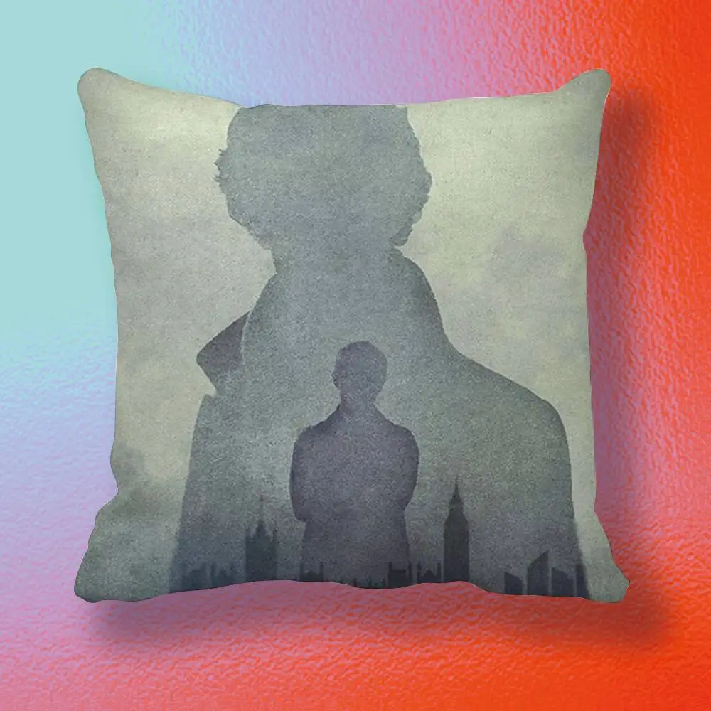 Sherlock Holmes Classic British  Pillow cover gift High definition digital printing,Surprise vivid pattern Household.
