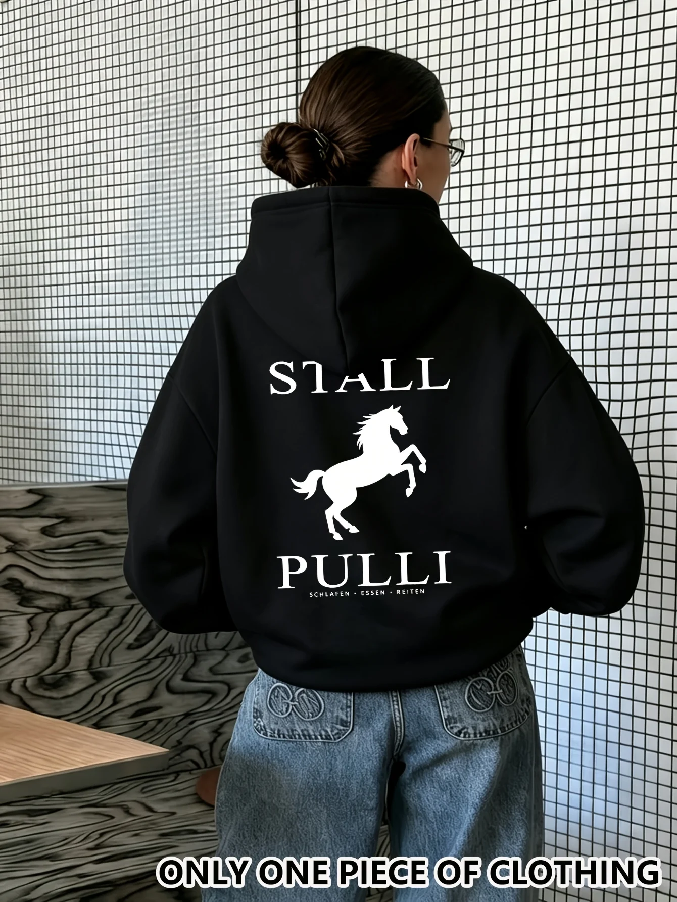 A Loose-fit Hooded Sweatshirt Featuring A Stylish and Versatile Stable Pull Sleep Letter Graphic Prints Women's Casual Clothes