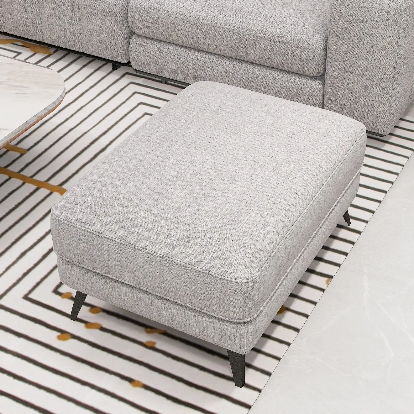 Sofa stool foot pedal living room Nordic light luxury ottoman shoe stool household solid wood technology cloth shoe stool bedsid