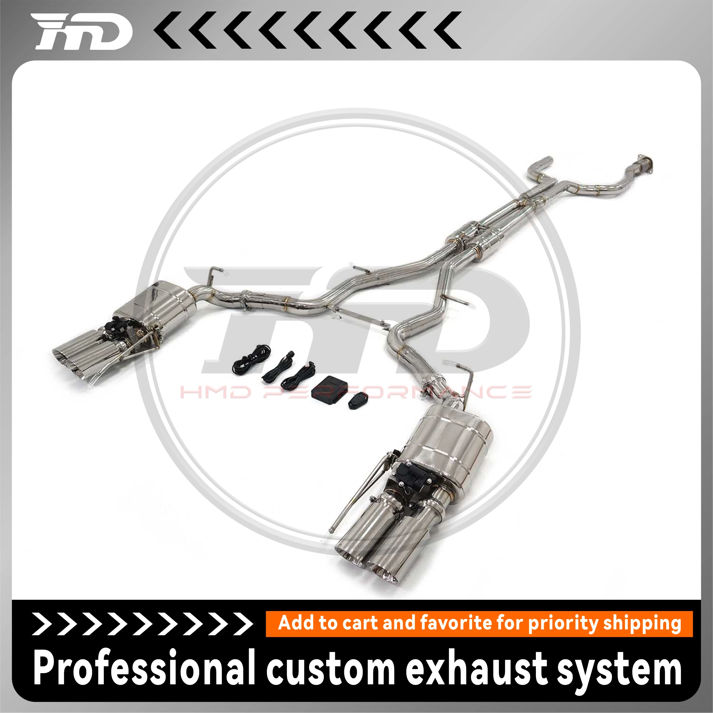 

Выхлопная система HMD из нержавеющей стали Performance Catback, полный выхлоп для Cadillac CT6 3.0T 2016+ с клапаном автомобиля