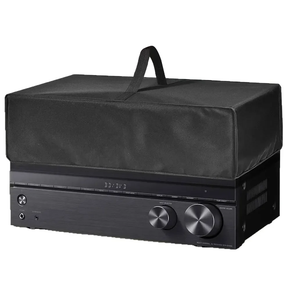 Stereo Receiver Dust Cover for STRDH190 STRDH590 RS202BL RX-V385 with Open Bottom Layout and Integrated Carry Handle
