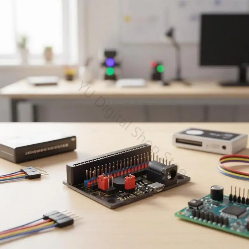 96BA Microsbit Bit Enhanced Development Expansion Board mit Anschlusslayout, Sound-Feedback und Stromzugang für – Detail 5