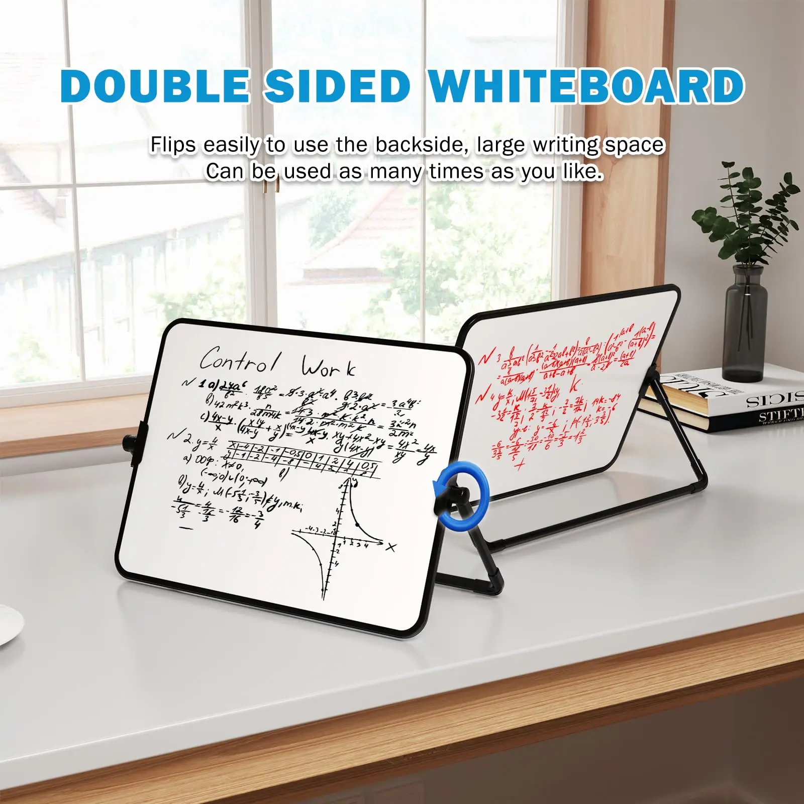 Imagem -05 - Double-sided Magnetic Whiteboard a4 Dry Erase Calendário Portátil Office Note Suporte de Mensagens Cavalete Writing Tablet