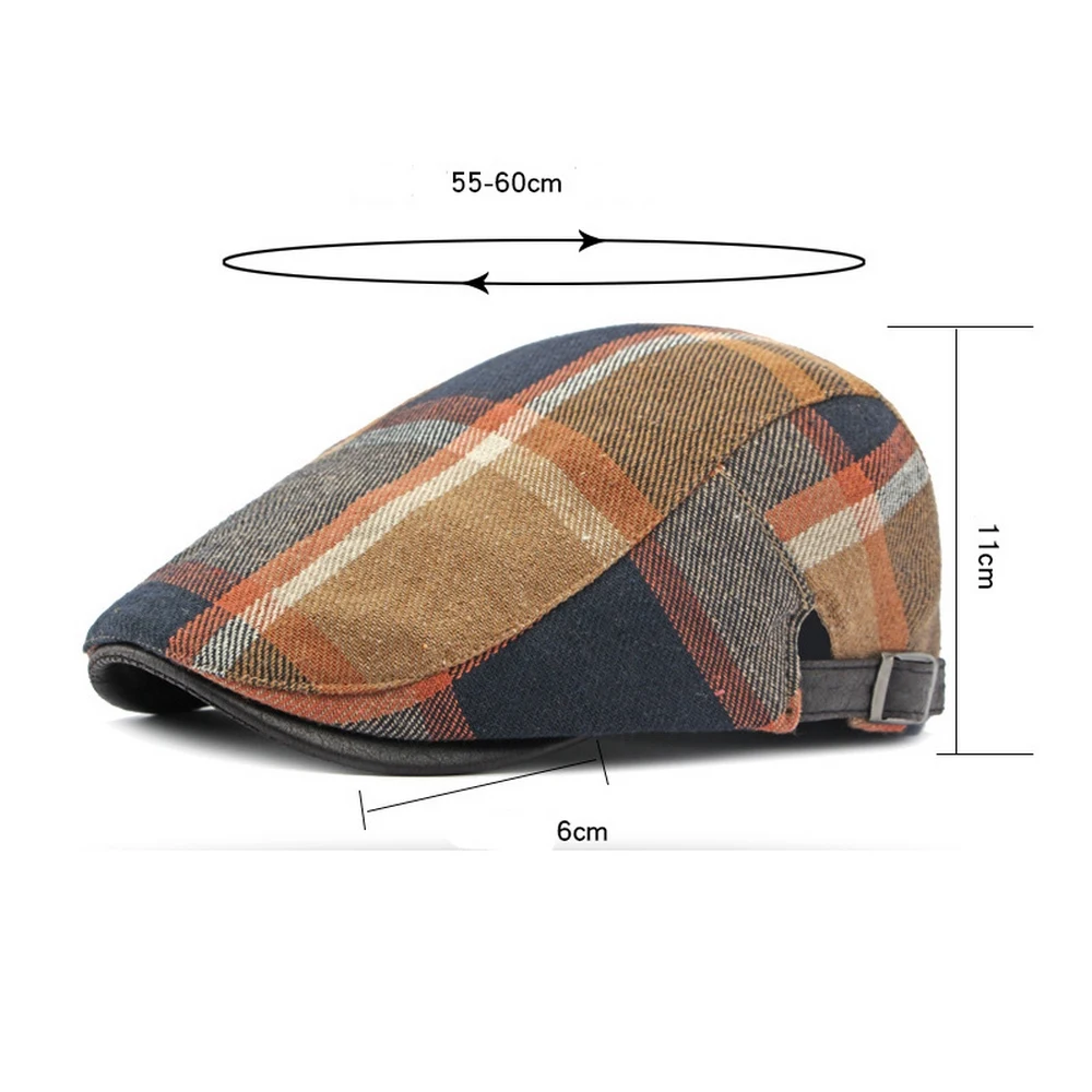 Women And Men Berets Unisex Newsboy Caps Polyester 55-60cm Retro Plaid Pattern Four Season 2023 New Hats BL0101