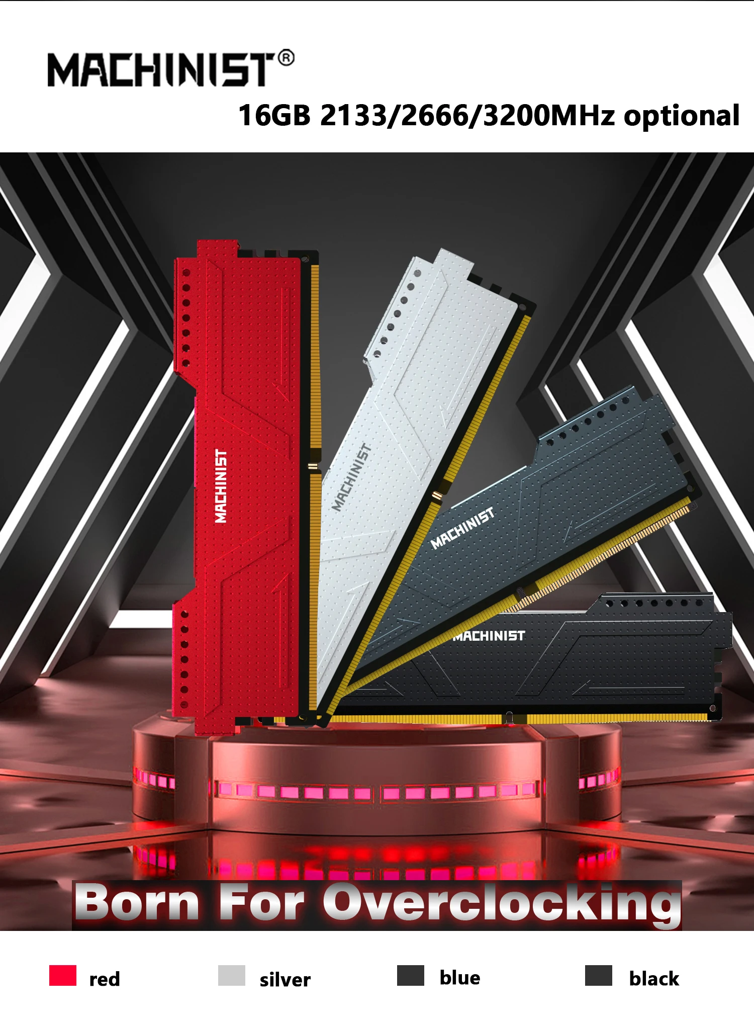 

MACHINIST DDR4 RAM 16GB ECC 2133HMz and 2666HMz 3200mhz Desktop Memory with Heat Sink PC DIMM for X99 K9 PR9 MR9A motherboards