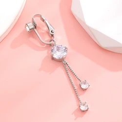 2026 1pcs Fake Belly Button Ring Clip Heart Pearl Chain Angel Piercing Belly Navel Ring Zircon Dangled Pendant Jewelry New Gift