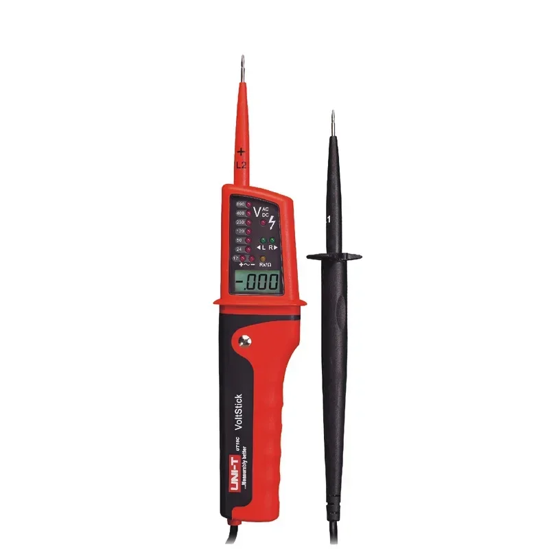 Imagem -02 - Medidor de Tensão Digital à Prova Dágua Testadores de Tensão com Display Lcd Alcance Automático Rotação de Fase ac e dc 24v690v Uni-t-ut15c