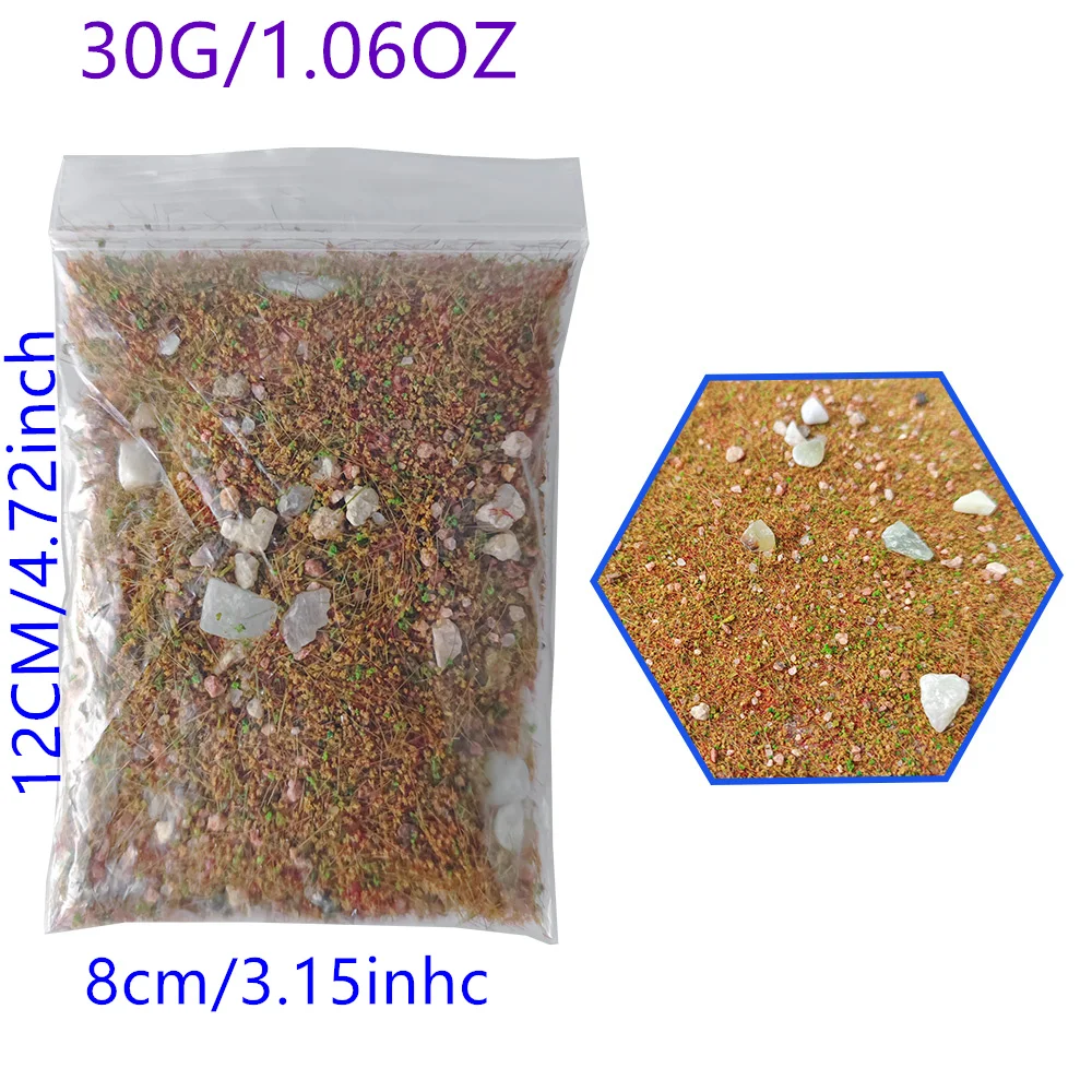 1.058 oz/saco modelo diy misturado com pó de grama de pedra, simulação de gramado, mesa de areia layout de paisagem em miniatura com vegetação de pedra