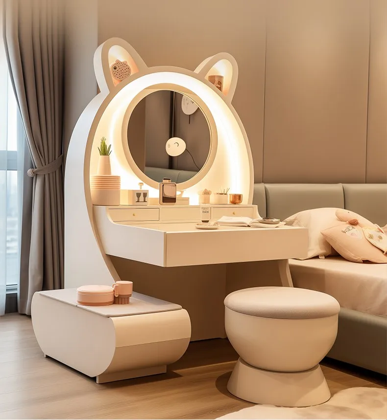 

Туалетный столик, прикроватный столик, двухцелевой кремовый туалетный столик, размер спальни, современный и минималистичный дизайн