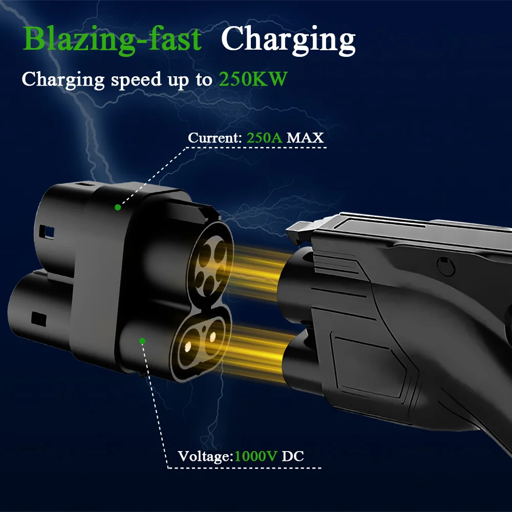 Kolanky CCS1 ~ CCS2 EV DC 1000V 250A CCS1 플러그 충전 커넥터 CCS2 EV 충전기 커넥터 어댑터 자동차 액세서리 썸네일 2