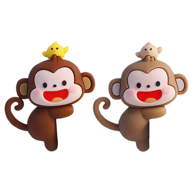 Cartoon Brown Critter Train Cake Topper Monkey Navigator Computer Car Center Console Decoration Ornaments For Gifts