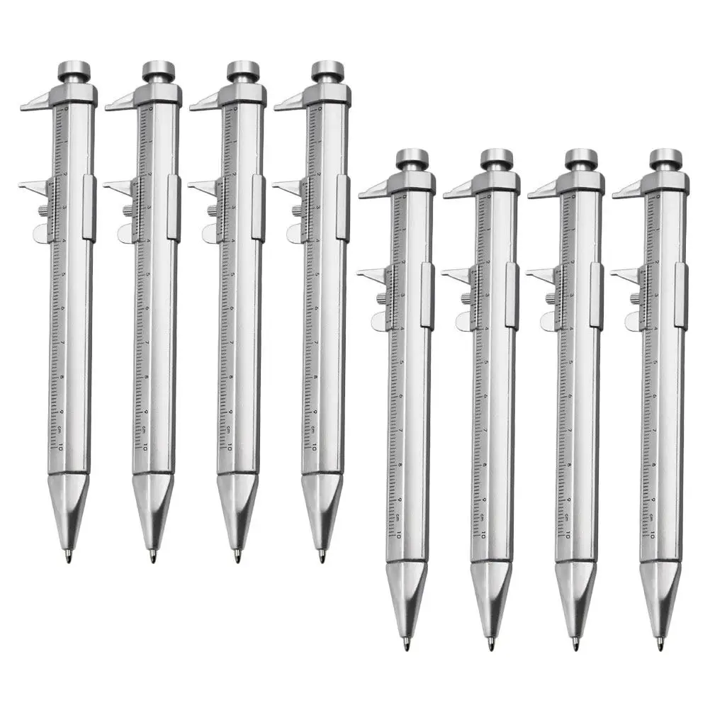 

8Pcs Vernier Caliper Ballpoint Pens Multi-Use Portable Writing Pen Student Scaled School Supplies Stationery Pen