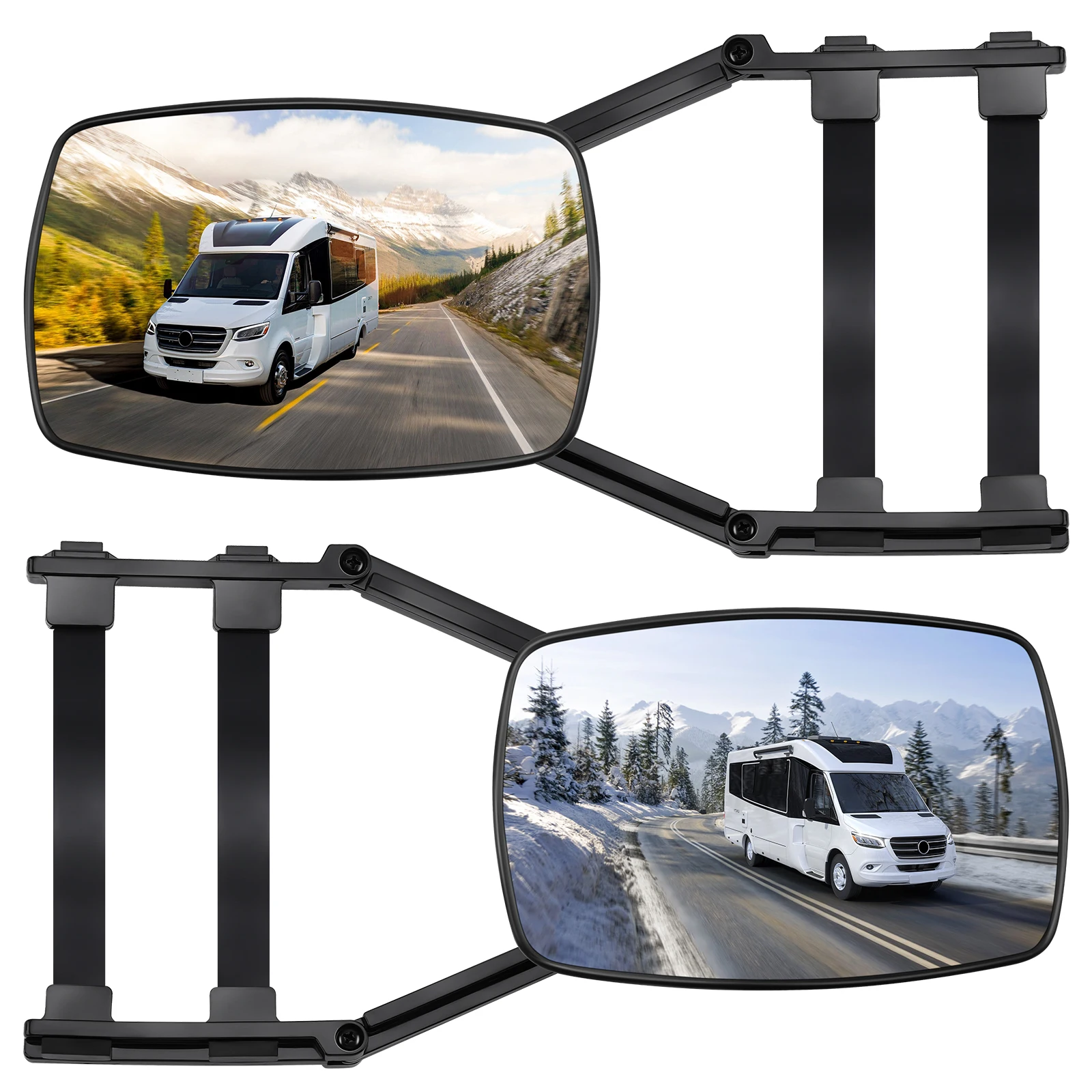 

Universal Caravan Trailer Car Towing Mirror Adjustable Tow Dual Mirror Extension Strap Rear View Side Spot Blind Convex Truck