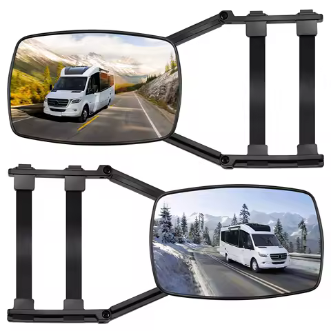 Universal Caravan Trailer Car Towing Mirror Adjustable Tow Dual Mirror Extension Strap Rear View Side Spot Blind Convex Truck