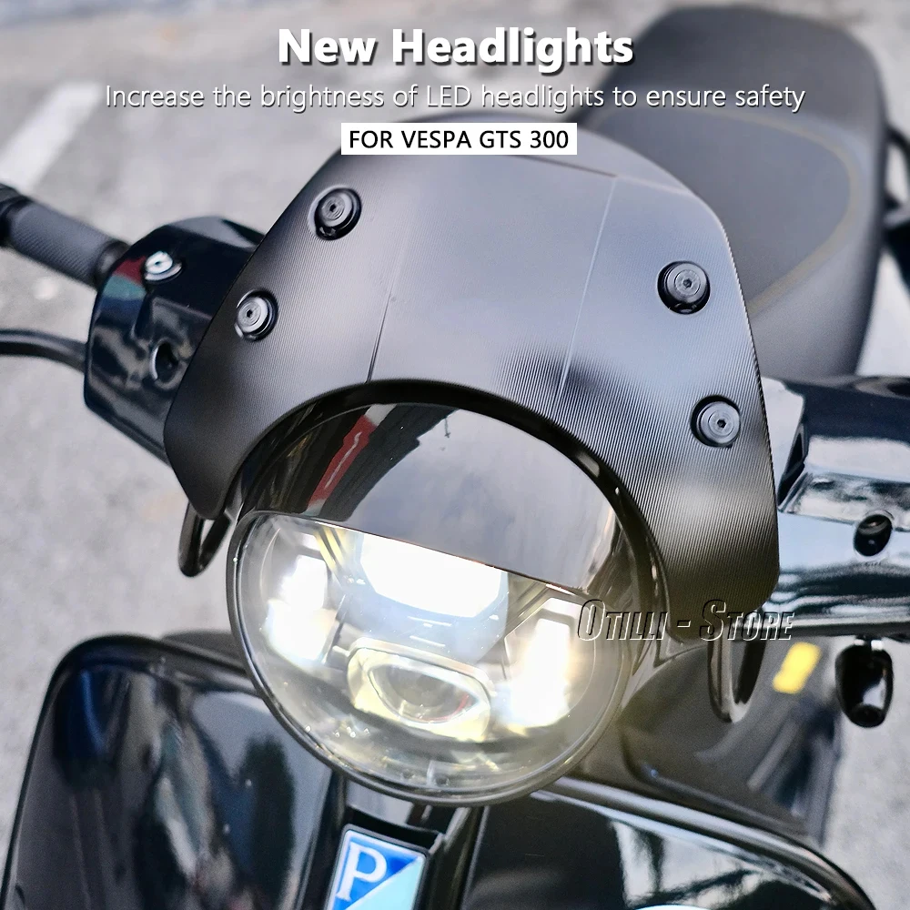 GTS300 LED Headlight New Motorcycle Accessories Front Headlamp 3 Color For Vespa GTS 300 Gts300 gts300