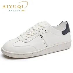 AIYUQI Scarpe da ginnastica da donna in vera pelle 2024 Autunno Nuovo piatto Lace-up Scarpe casual da donna antiscivolo Skateboard da donna