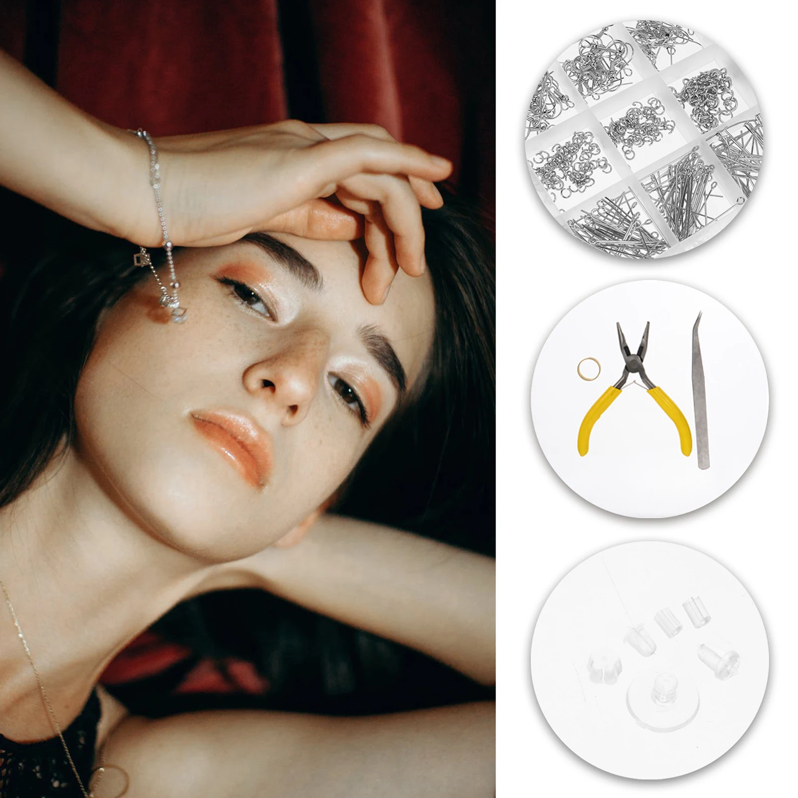 

Earring Material Kit Jewelry Eardrop Hook Making Supplies Wire Iron Clasp Findings Durable Lightweight Trendy DIY Accessories