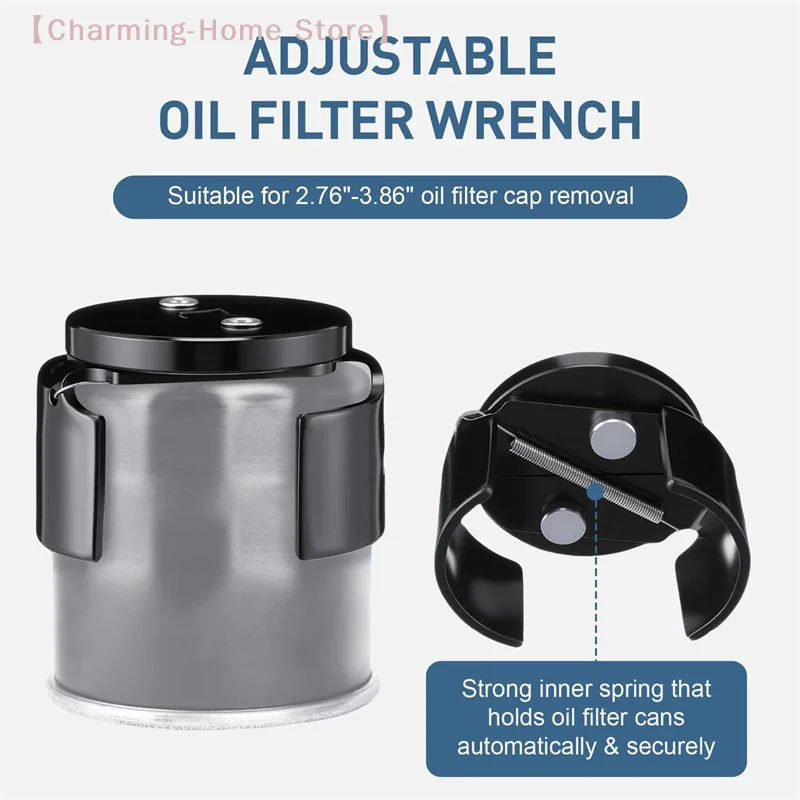 

【M】Adjustable Two Jaw Oil Filter Wrench Tool For Easy Oil Change Remove Install Filter Element Auto Maintenance Repair