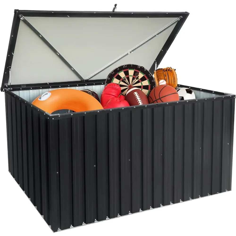 Outdoor Storage Box, 344 Gallon Metal Deck Boxes Outdoor Waterproof for Patio Storage, Extra Large Pool Storage