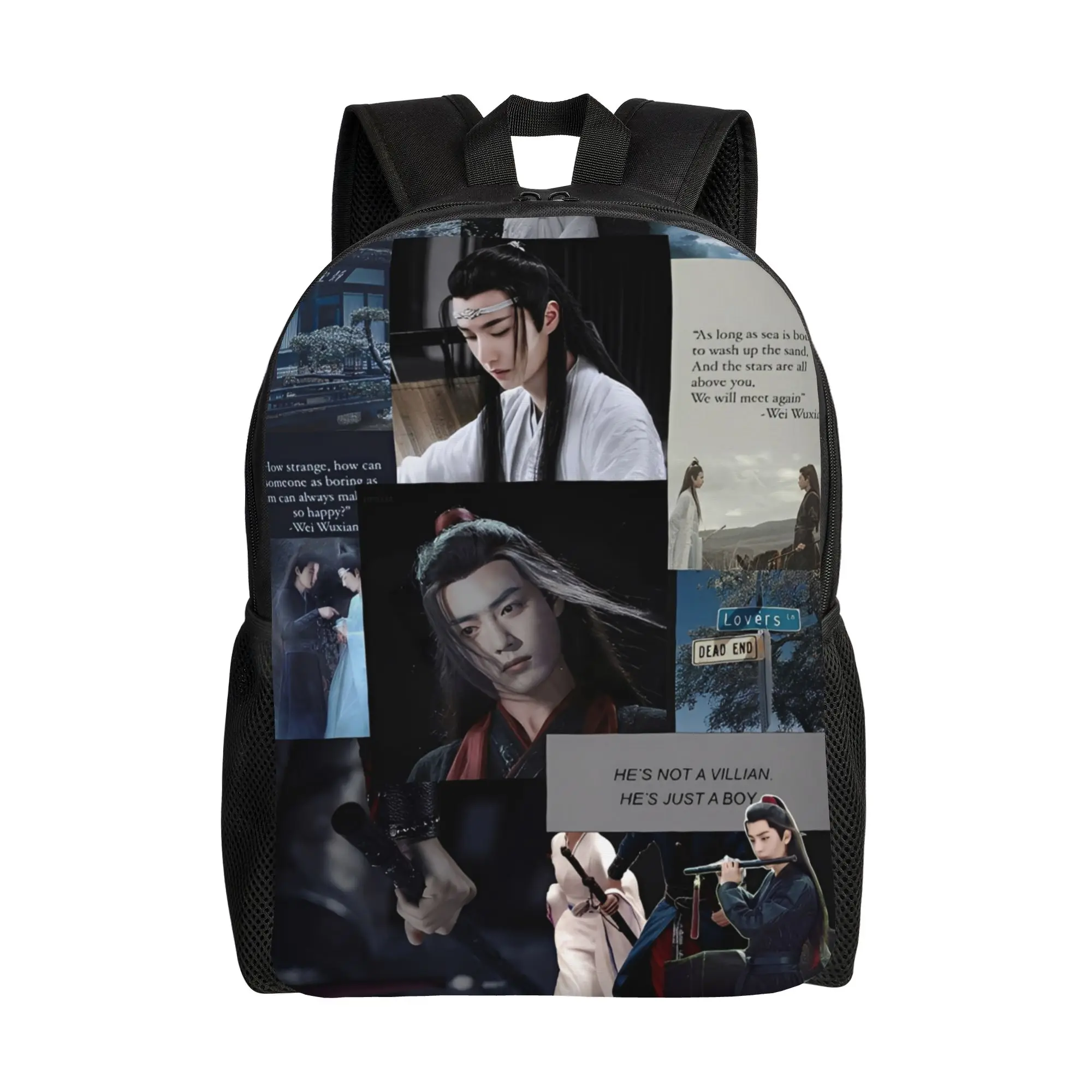 

Рюкзак WangXian The Untamed: стильный подарок для старшеклассников, для походов и путешествий, с изображением Лань Ванцзи и Вэй Усянь, унисекс, для ноутбука, на плечо