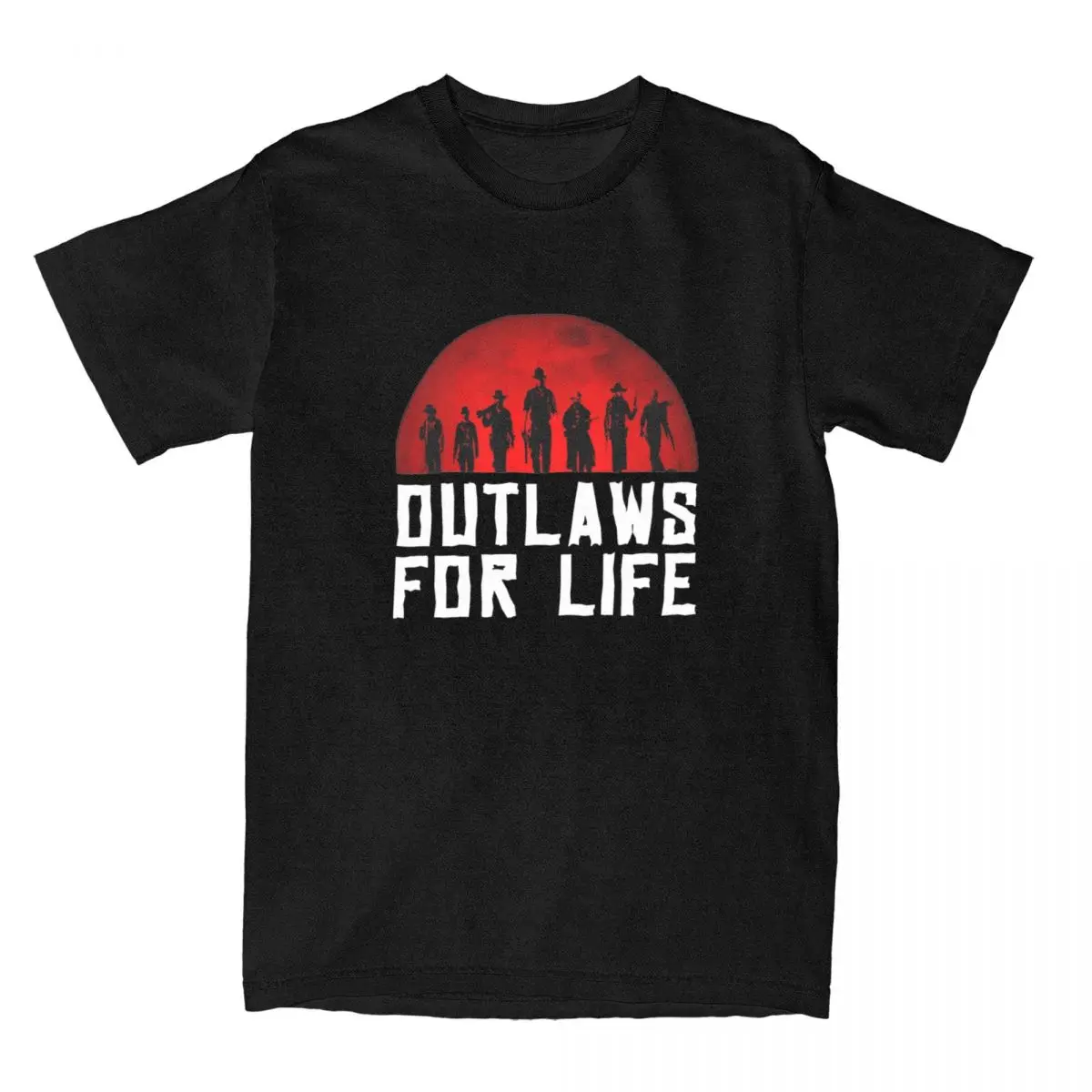 Leisure Outlaws For Life Red Dead Redemption T-Shirt for Men Crew Neck 100% Cotton T Shirt Short Sleeve Tee Shirt Classic Tops