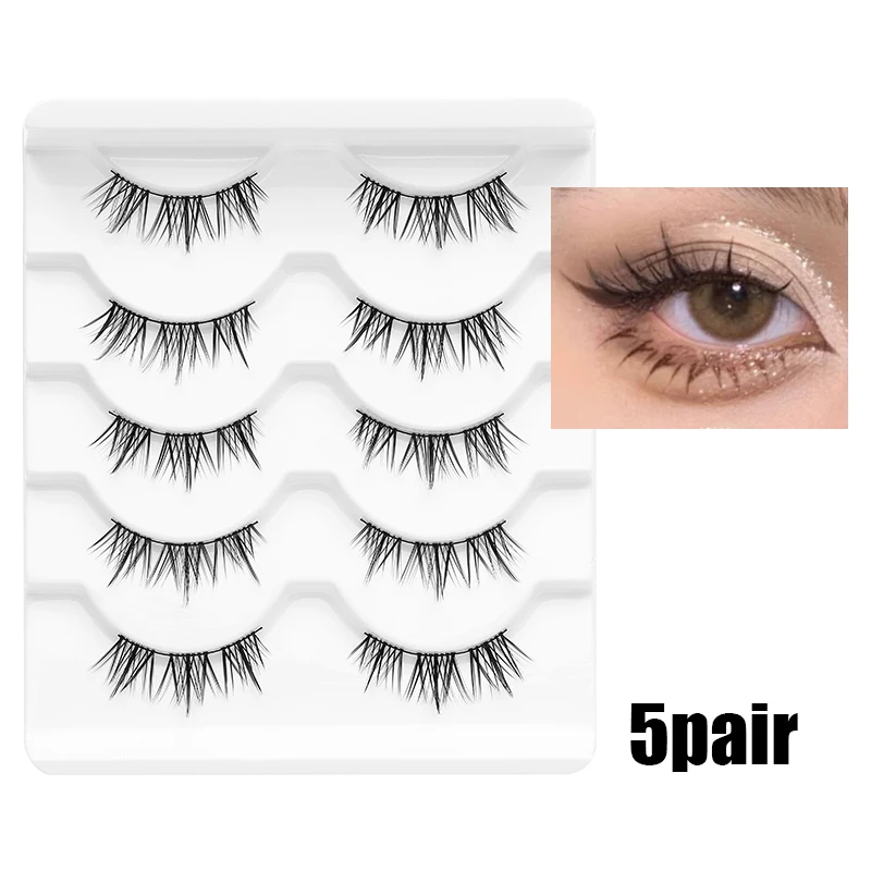 5/7/10 Paar Manga-Wimpern Weiche Natürliche Künstliche Wimpern Lange Fake Anime Wimpern Make-up Handgefertigtes Wimpernverlängerungs-Set – Detail 11