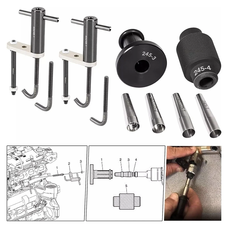 GM245 Fuel Injector Seals Tool 6706 Injector Rail Assembly Remover Set For GM 18683AA000