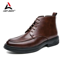 New Luxury Zipper Men Boots High Grade Pointed Toe Ankle Boot Vintage Genuine Leather Shoes Men Formal Wear Casual Shoes For Men