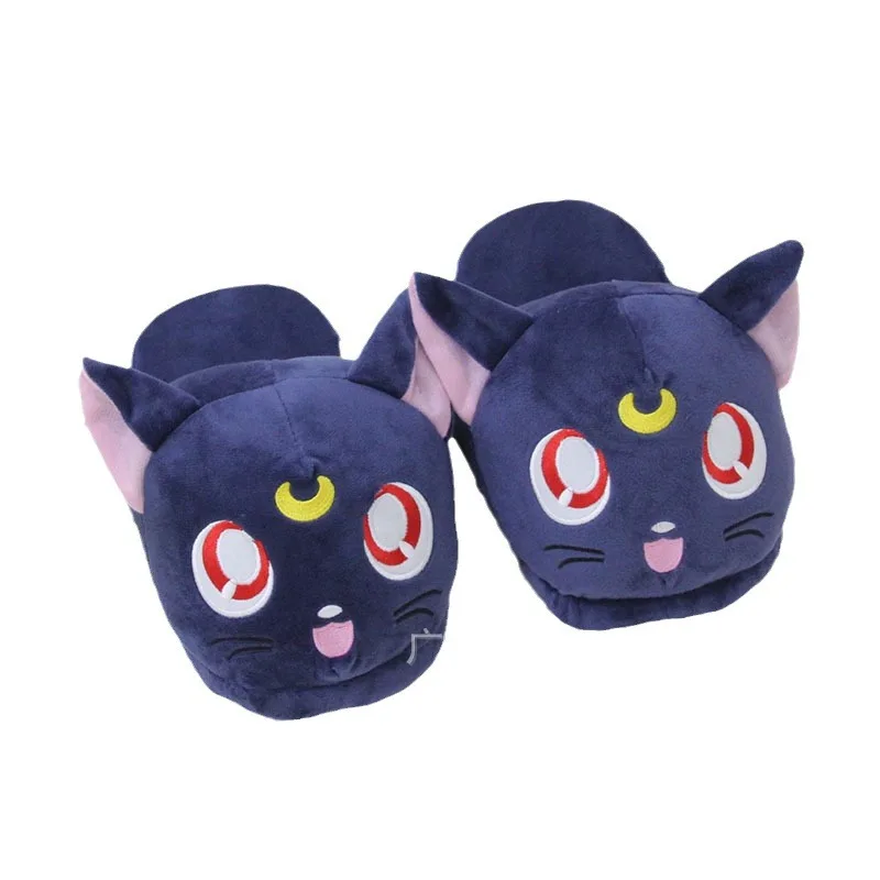 Anime Sailor Moon Kawaii Luna Cat Toys Home House Winter Slippers Bedroom Indoor Shoes Women Charm Birthday Gifts Fashion