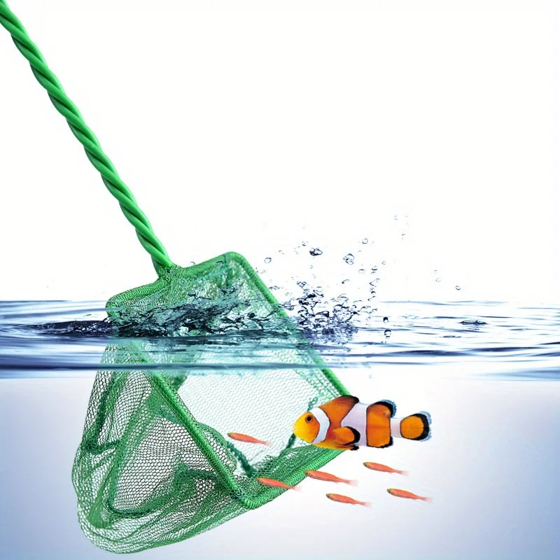 1pc Portable Aquarium Fishing Net Landing Net Aquarium Accessories,Round Square Fish Fishing for Fish Floating Objects Crab Fish