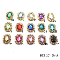 10Pcs 20*15MM diamond metal retro beauty head hair accessories DIY wedding clothes hair accessories decoration accessories