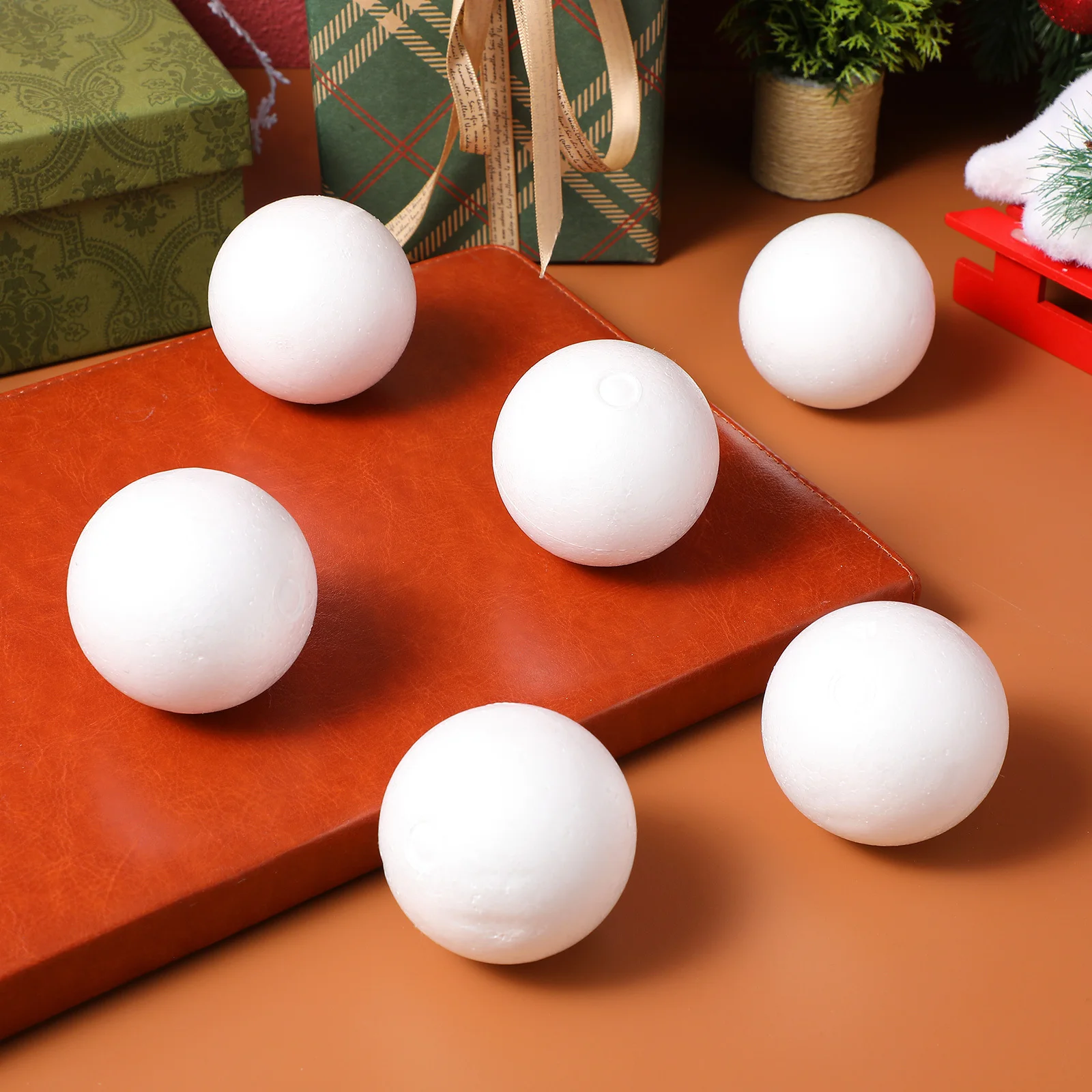 

10pcs Christmas Foam 6Cm White Polystyrene Craft Spheres For Diy Ornaments Holiday Decorations School Projects Molecular Models