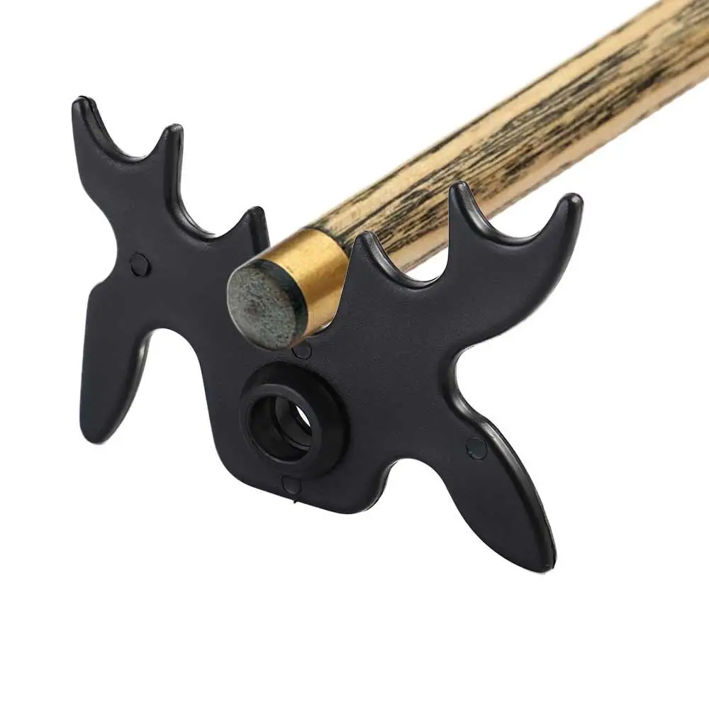 Staghorn Shape Cue Stick Frame Black Anti-Slip Billiards Cue Rack Antlers Rod Holder Snooker Pool Rack Bridge Head Holder