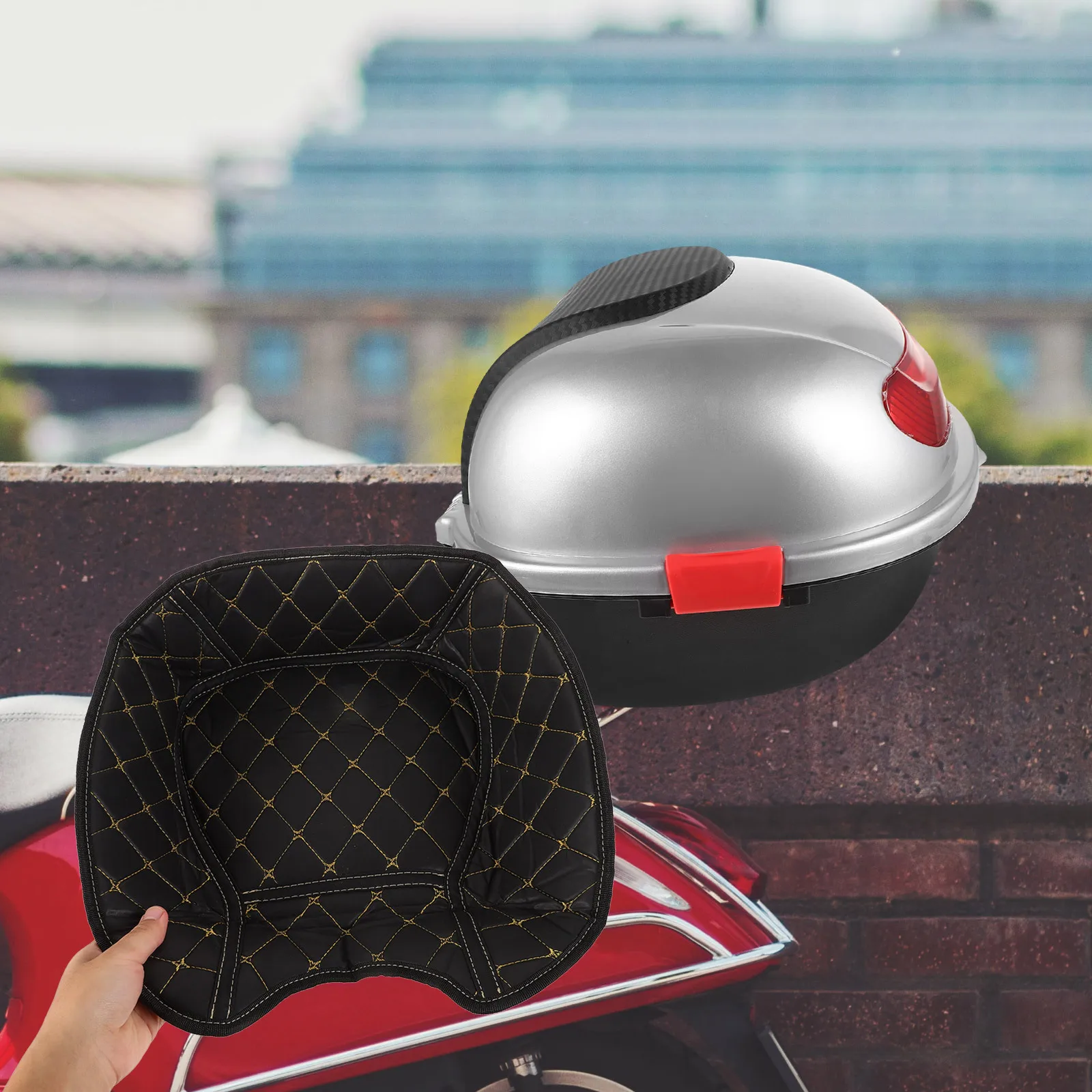 

Motorcycle Tail Box PU Pad Inner Liner Protector for Scooter Bike Rear Case Cushion Gel Seat Bottom Case Pad Bike Inner Liner