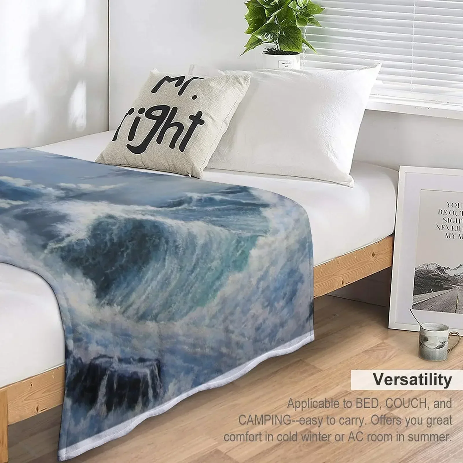 STORMY SEA Throw Blanket couch cozy soft plush fuzzy picnic outdoor blanket 5