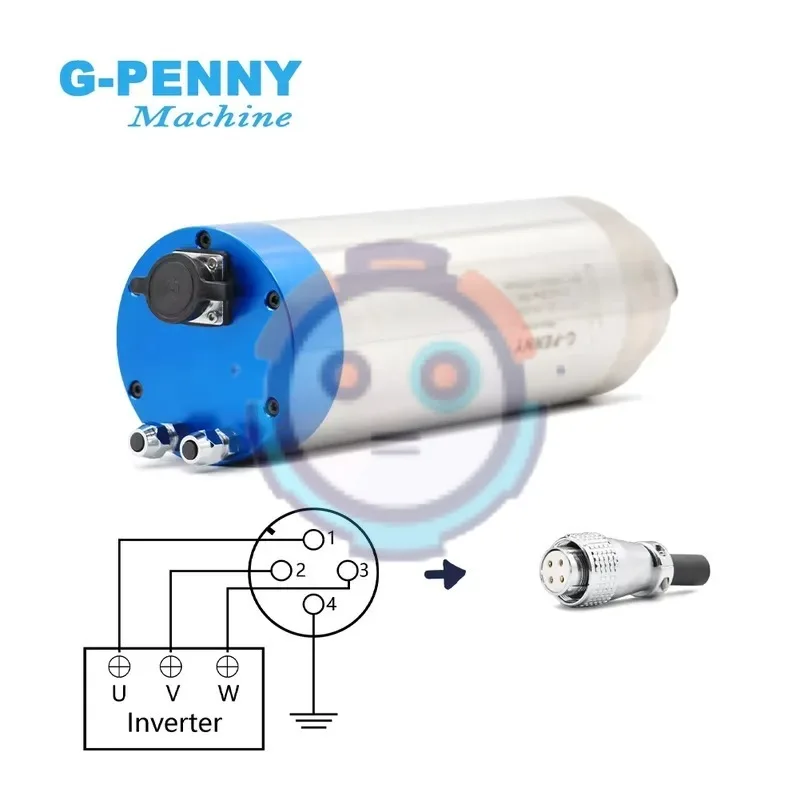 hot G-Penny 3.5kw ER20 100x250mm 220V/380V Water Cooled Spindle Motor 4pcs Ceramic Ball Bearings Metal Working Spindle