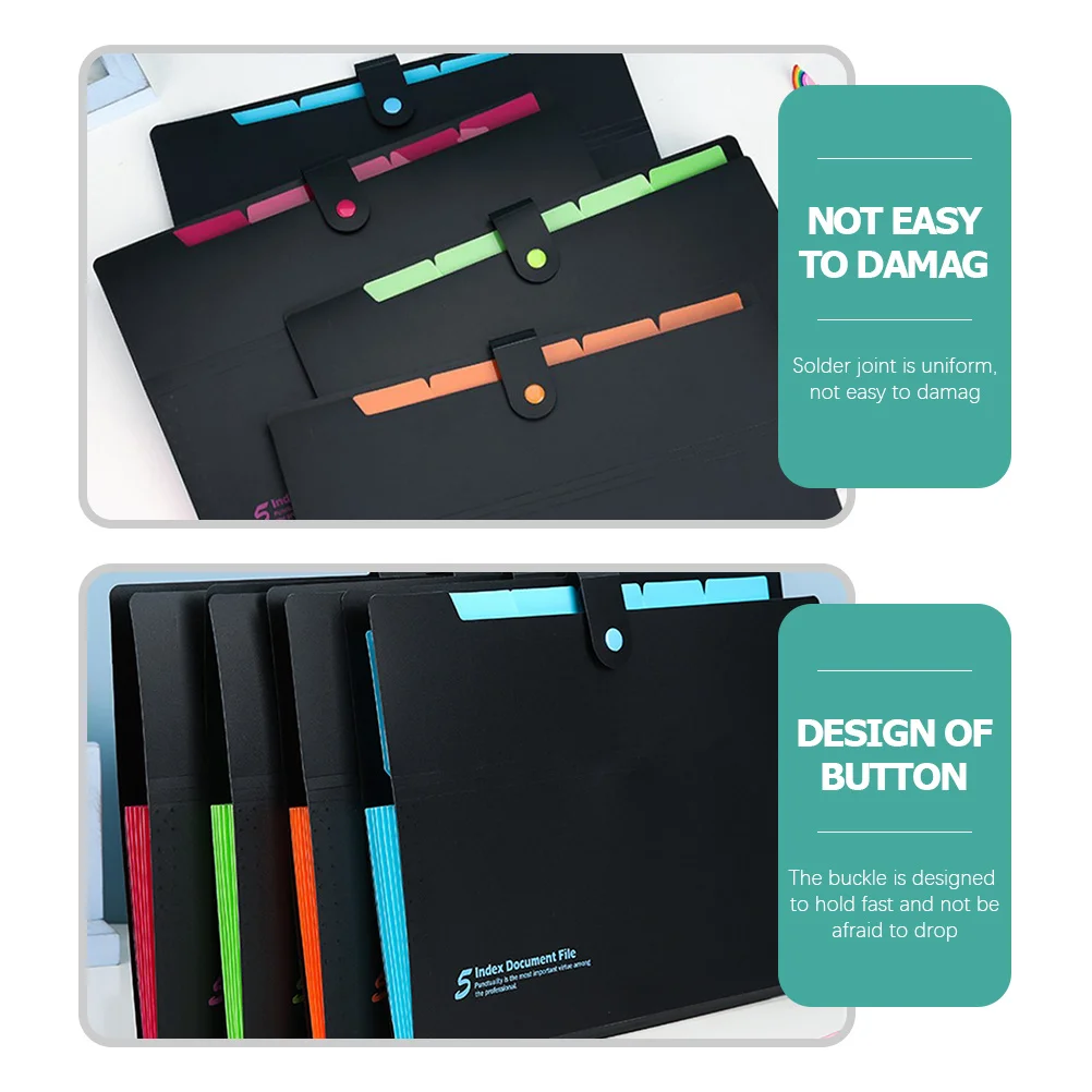 

4Pcs Accordion File Organizer Multi-Pocket Filing Folder for Documents Receipts Bills Vouchers Paper Organizer Folder Storage