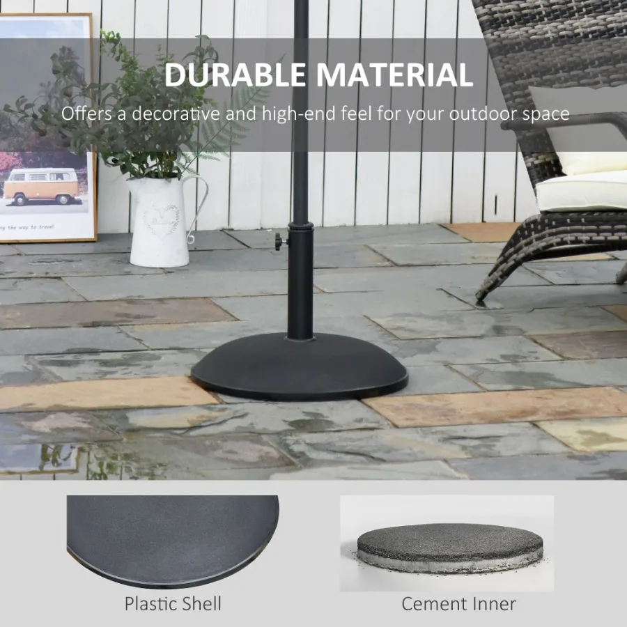 20 55 lb Outdoor Patio Round Cement Umbrella Stand Base for the Deck or Porch with Variable Umbrella Hole