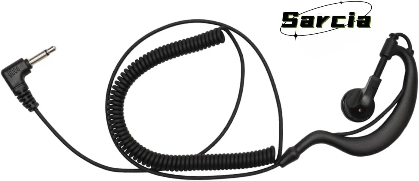 Listen Only Earpiece 3.5mm G Shape for Law Enforcement Kenwood Baofeng Motorola Yaesu Two Way Radio Walkie Talkie Police Securit