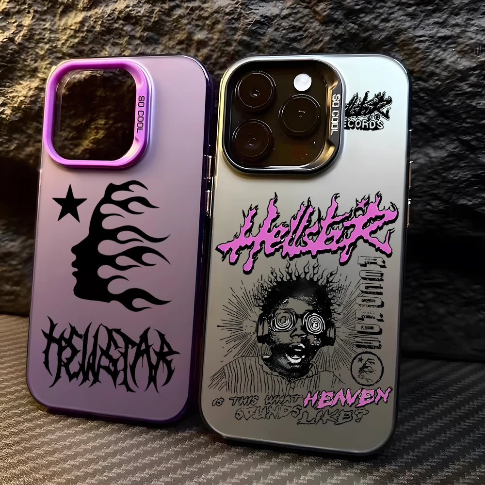 H-HellstarS Fashion Logo Phone Case for Samsung Galaxy S26 S25 Edge S24 S23 S22 S21 FE S20 Ultra Plus 5G Colorful Silver Cover