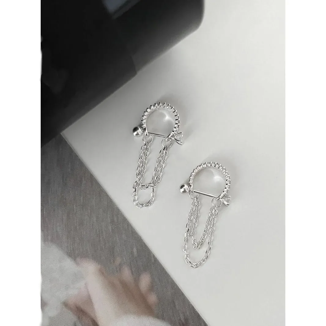 Cold Style Chain Ear Bone Stud Earrings Design High-end Ear Studs New 2023 Hot Style Earrings