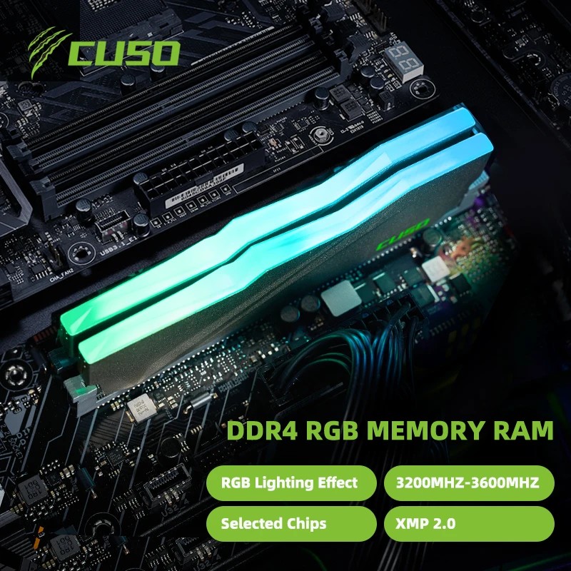 

CUSO Memoria RAM DDR4 3200MHz 8GB 16GB 3600MHz Memory DDR4 16GB RGB 8GBx2 16GBx2 3200mhz Memoria DIMM For Desktop Computador