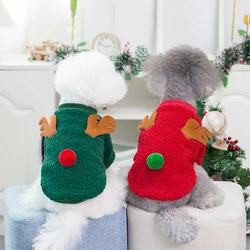 Christmas Dog Clothes Pet New Year Clothing Puppy Cat Costume Soft Fleece Clothing Pug Chihuahua Yorkies Small Dogs Outfit