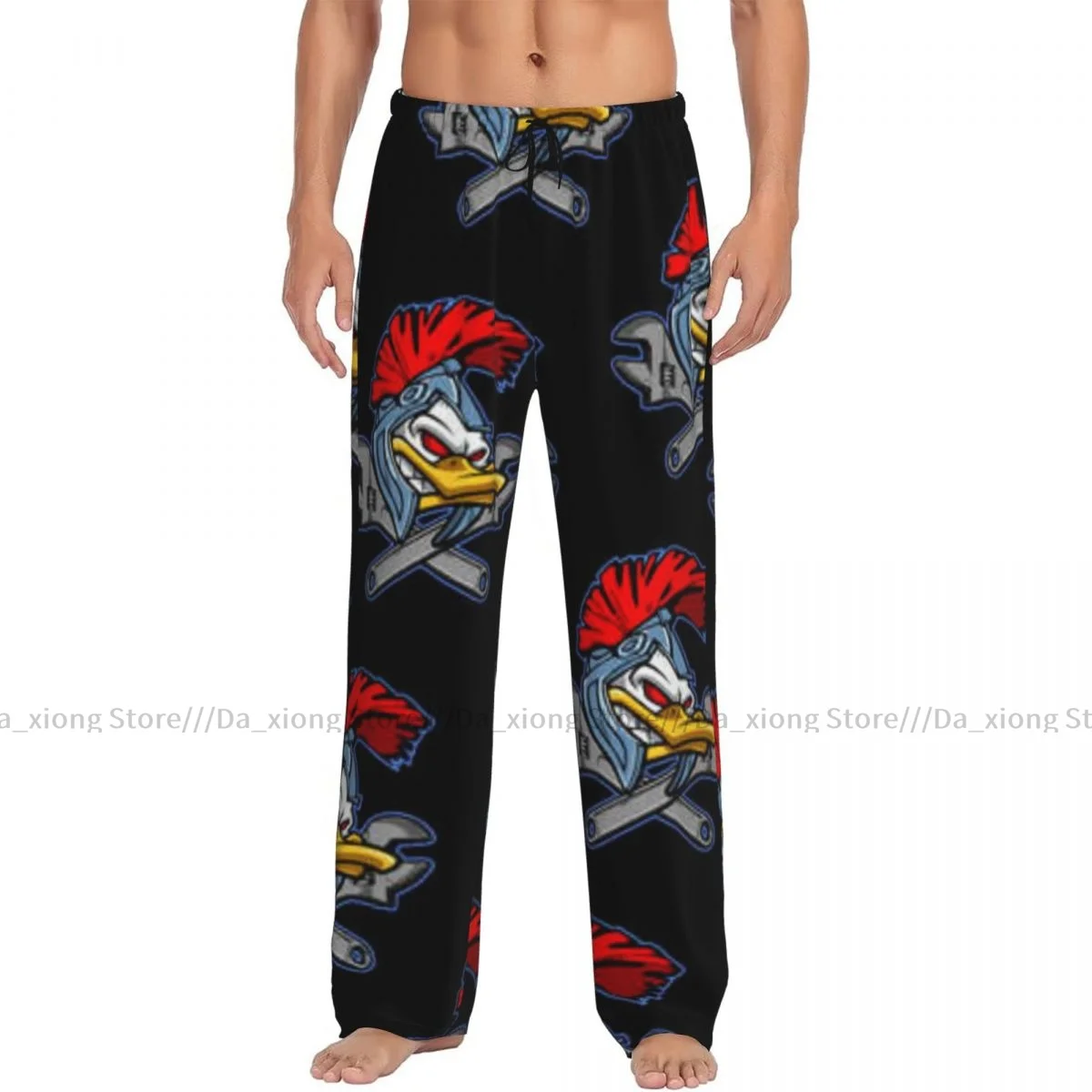 Men's Casual Pajama Sleeping Pants Duck Head And Wrench Pattern Lounge Loose Trousers Comfortable Nightwear