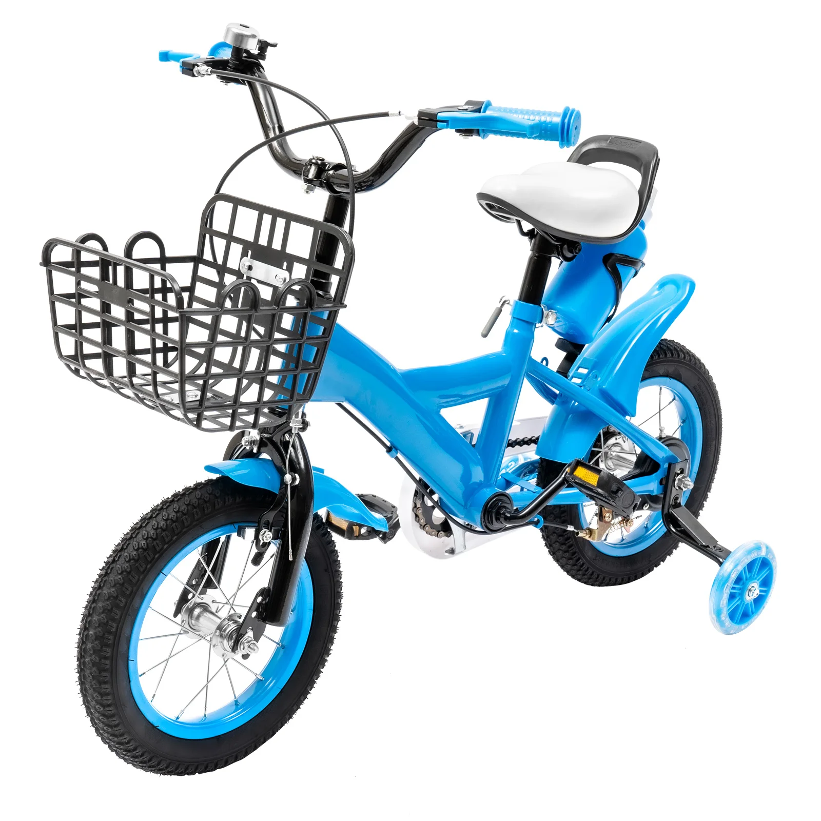 12 Inch Bike Children Bicycle Beginner Bike Outdoor Indoor Bike Carbon Steel Kids Bike Children's Bicycle Gift with Assist Wheel